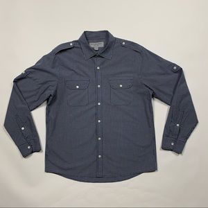 Michael Kors Check Button Up Shirt Large